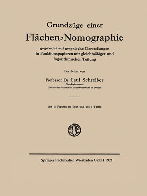 cover image of Grundzüge einer Flächen-Nomographie